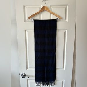 Nordstrom Men’s Black/Navy Buffalo Check 100% Cashmere Scarf